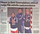 Länsi-Uusimaa 4.2.2015 lehdessä ollut Urheilu uutinen kilpailuista.
